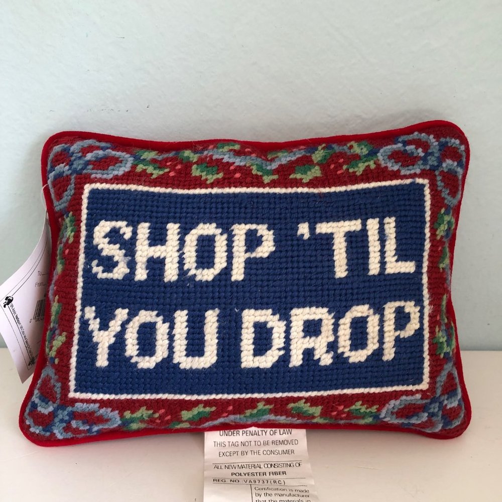 Shop 'Til You Drop Decorative Accent Pillow - Red & Blue